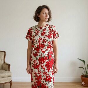 Vintage Givenchy Nouvelle Boutique Top Skirt Set Womens 38 US Small Silk Floral